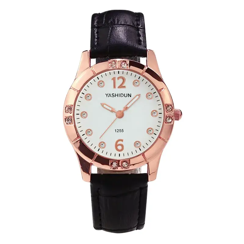 Women's Rose Gold Heart Bracelet Watch with White Dial - Image 3