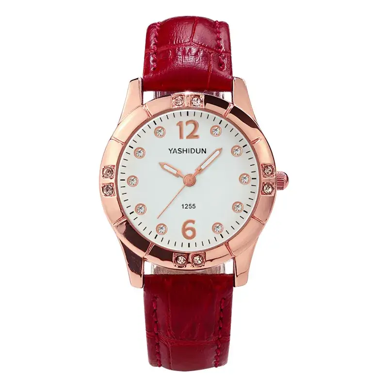 Women's Rose Gold Heart Bracelet Watch with White Dial - Image 4