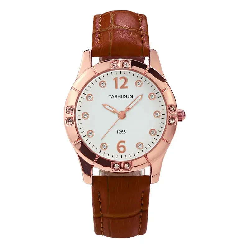 Women's Rose Gold Heart Bracelet Watch with White Dial - Image 5