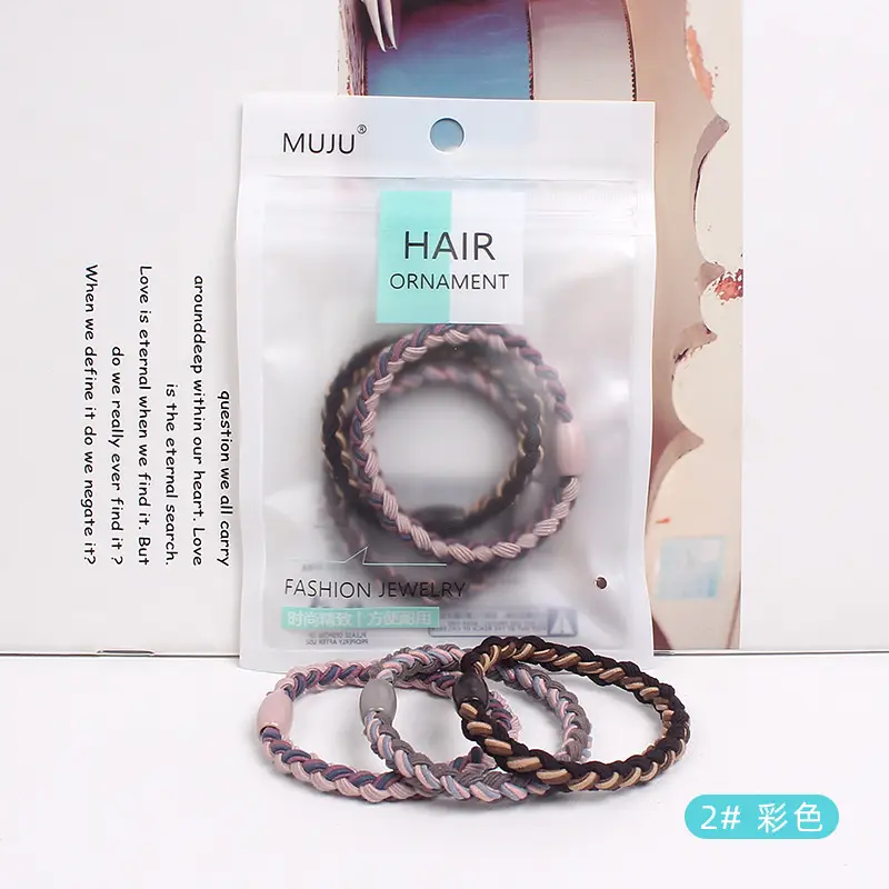 3-Pack 3-Color Braided Hair Rope for Women - Image 2