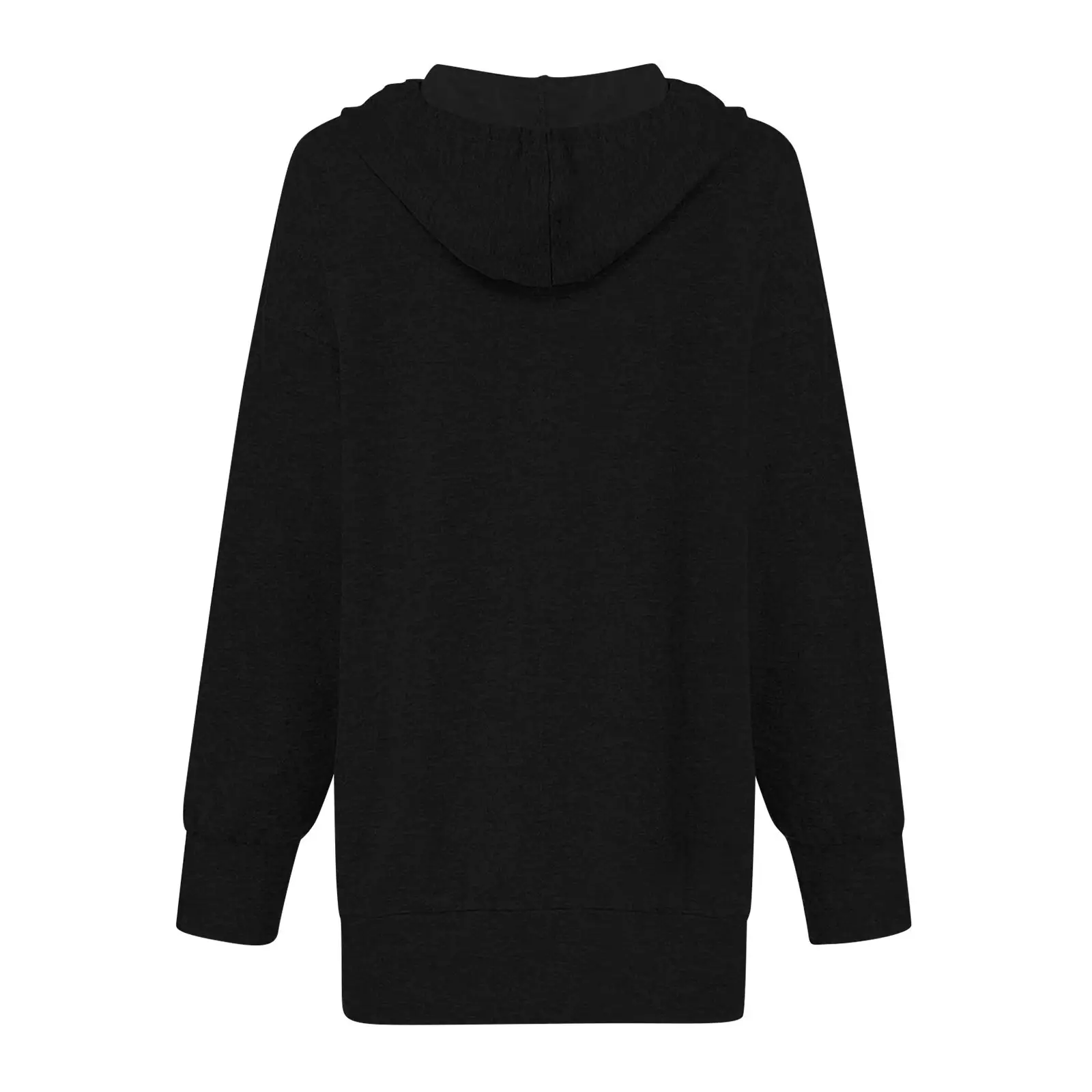 Women's Maroon Long Hooded Sweatshirt Dress with Front Pocket — feature 4