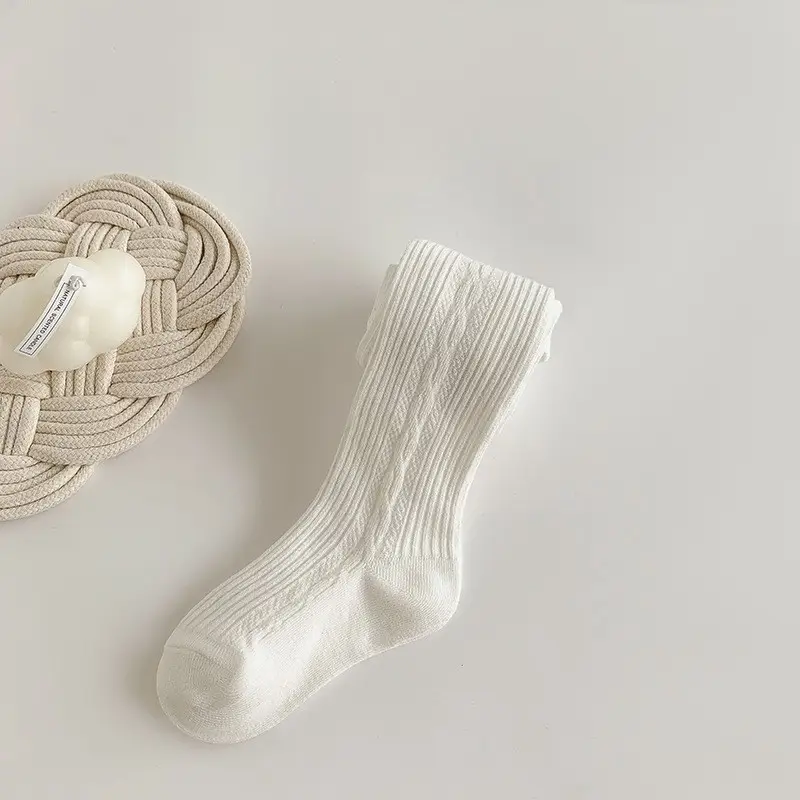 White Ribbed Baby Socks for Girls Spring Autumn - Image 12