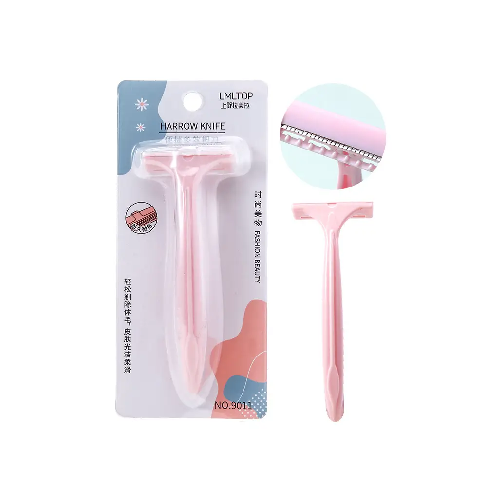 LMLTOP Pink T-Head Hair Shaving Knife with Stainless Steel Protective Net - Image 5