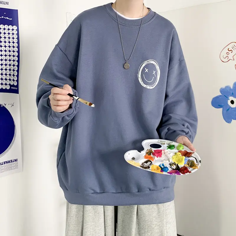 Men Grey Crewneck Sweatshirt with Printed Design - Image 8