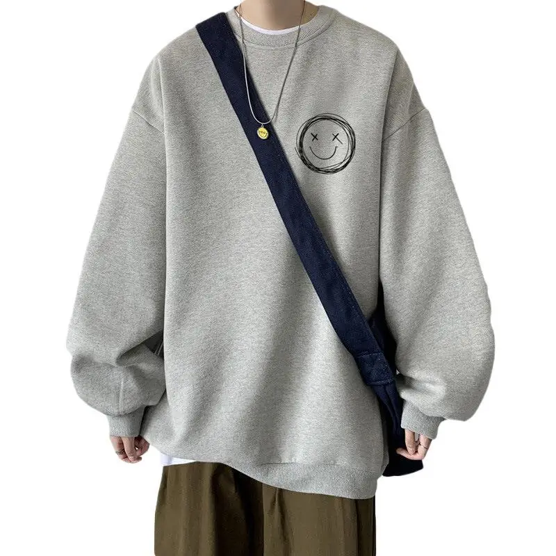 Men Grey Crewneck Sweatshirt with Printed Design - Image 9