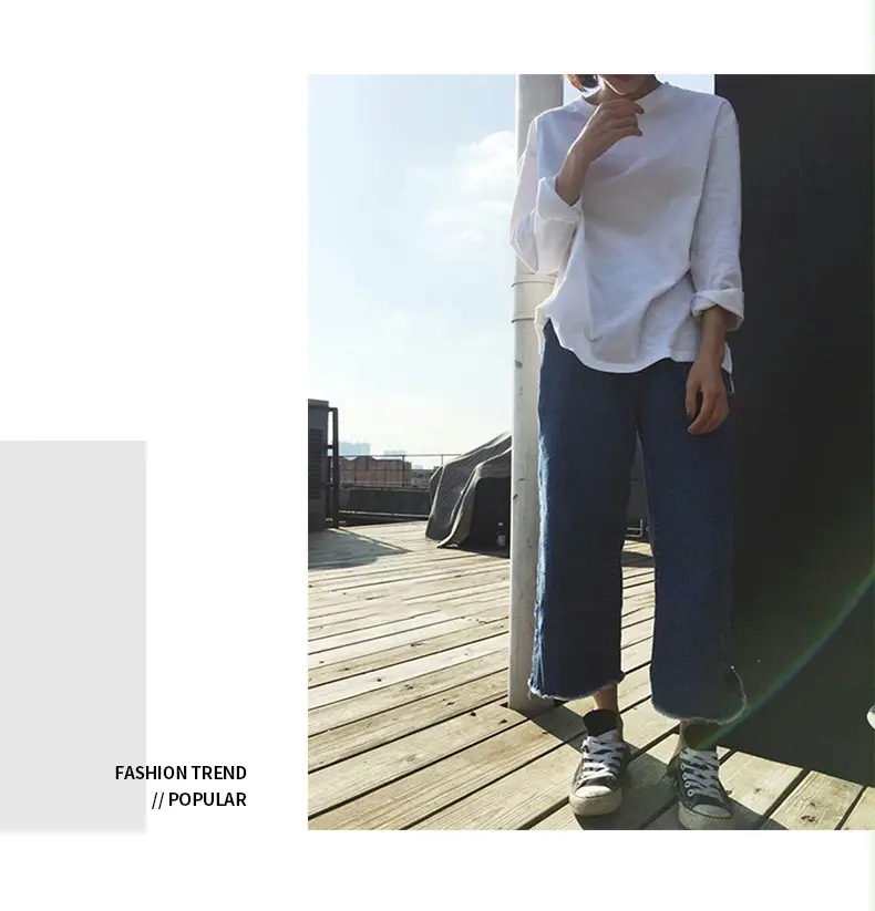 Women White Long Sleeve Round Neck T-Shirt Autumn Wear — feature 6