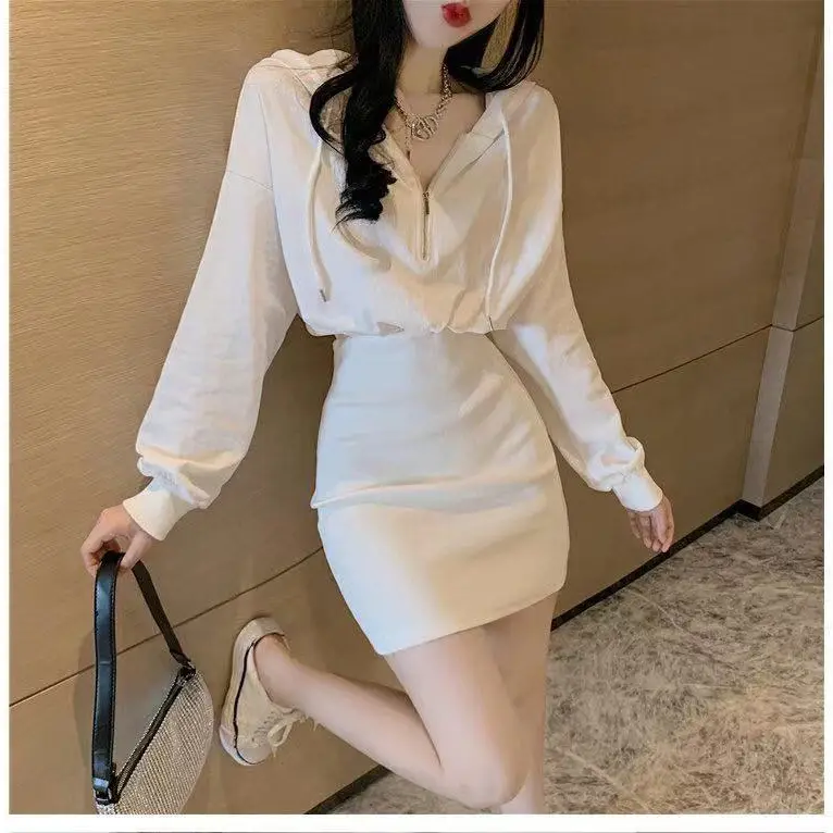 Black Long Sleeve Waist Slimming Dress for Women - Image 18