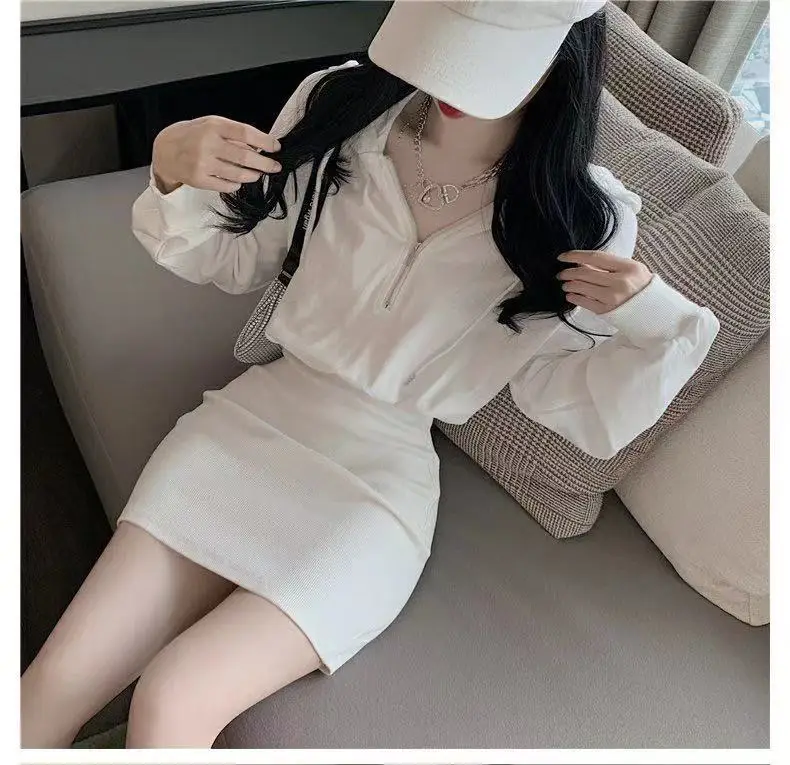 Black Long Sleeve Waist Slimming Dress for Women — feature 11