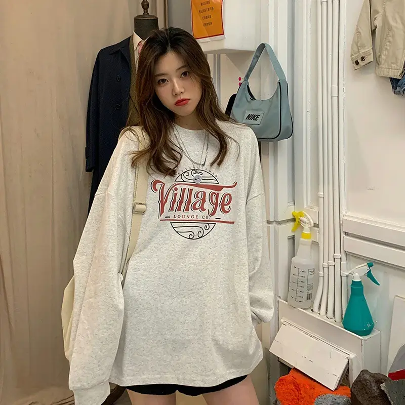 Women 2022 Yellow Letter Printed Sweatshirt Top - Image 5