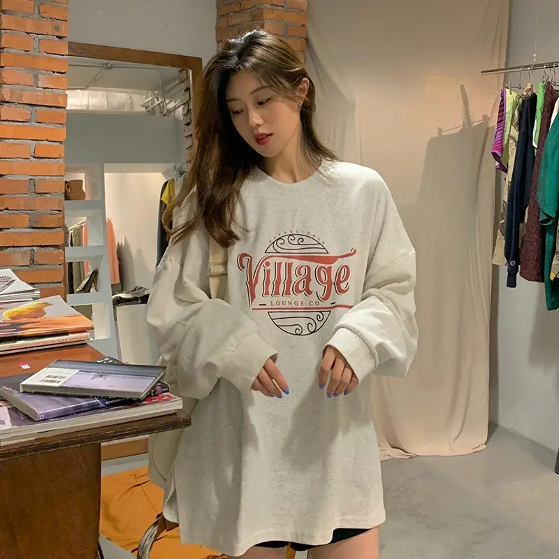Women 2022 Yellow Letter Printed Sweatshirt Top - Image 6