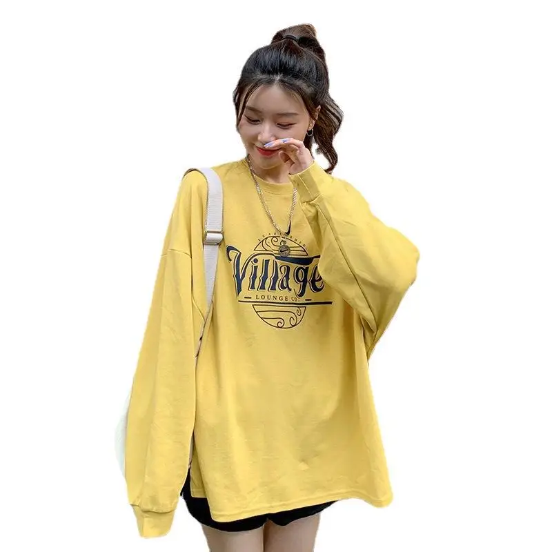 Women 2022 Yellow Letter Printed Sweatshirt Top - Image 8