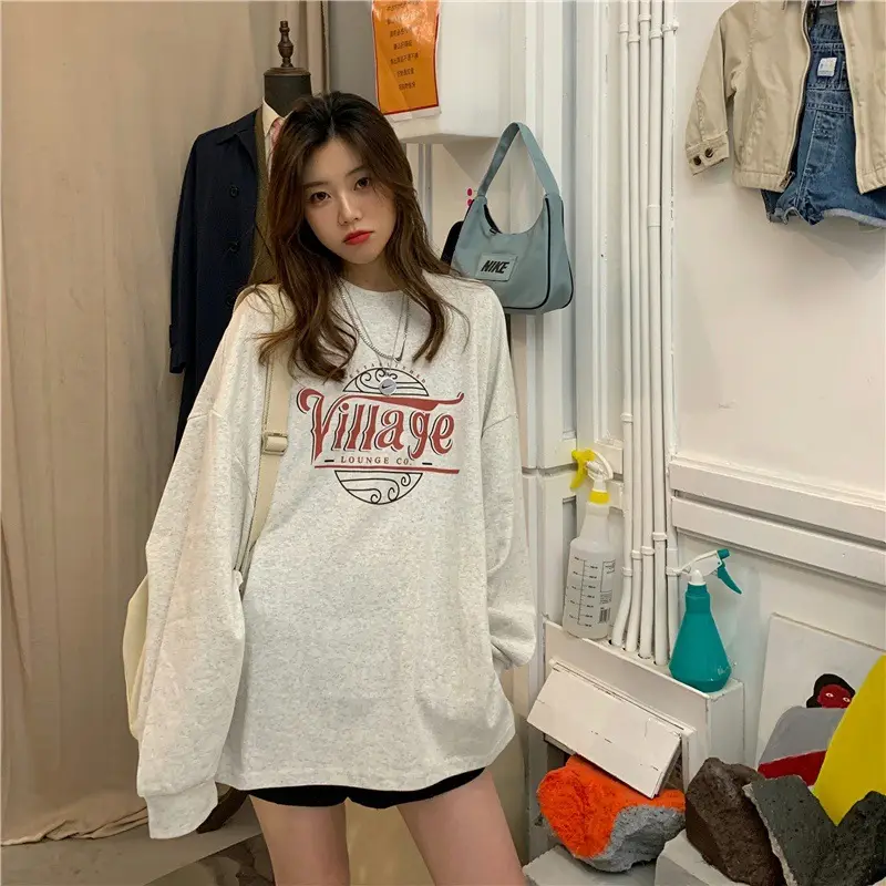 Women 2022 Yellow Letter Printed Sweatshirt Top — feature 14