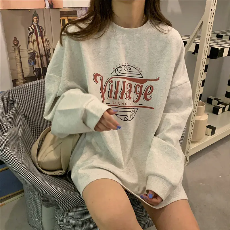 Women 2022 Yellow Letter Printed Sweatshirt Top — feature 16