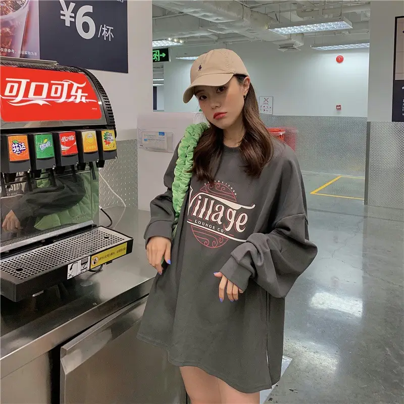 Women 2022 Yellow Letter Printed Sweatshirt Top — feature 26