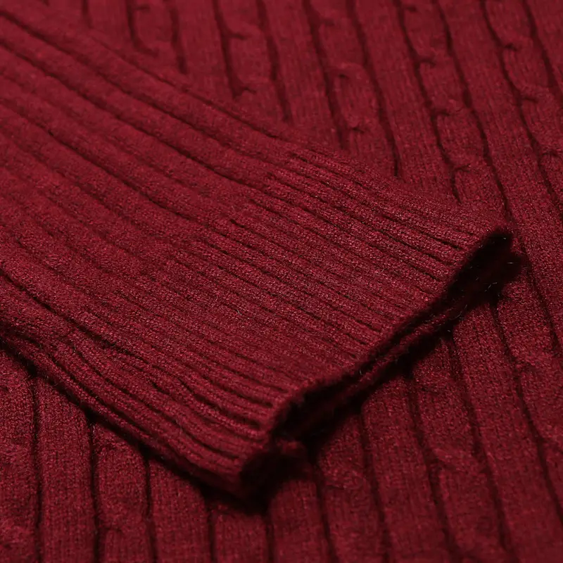 Men's White Striped Turtleneck Sweater M012 — feature 32
