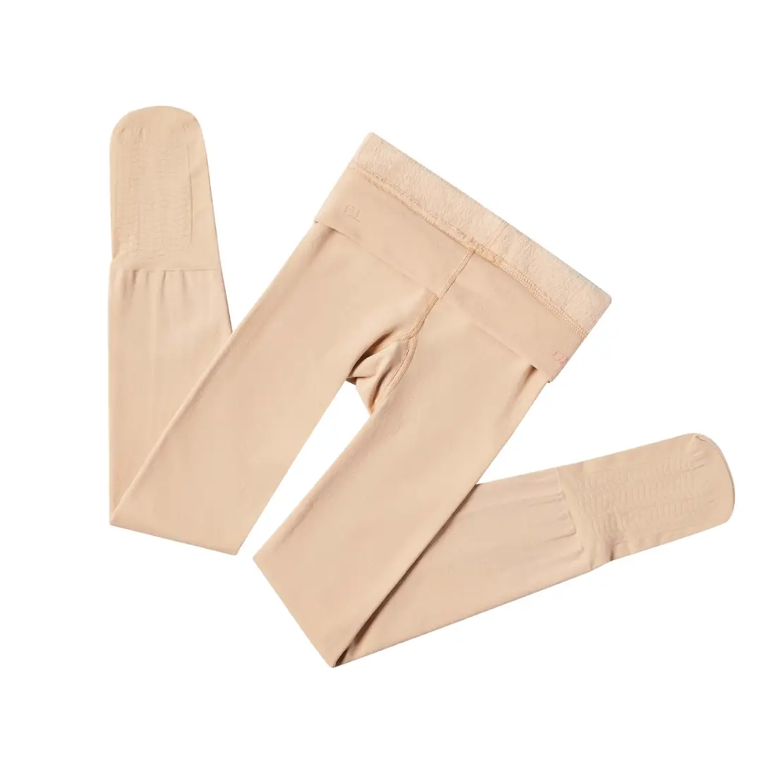 Wholesale children's autumn and winter fleece-lined thickened pantyhose generation hair girls dancing dragon claw hair white ballet dance socks