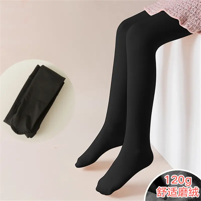 Wholesale children's autumn and winter fleece-lined thickened pantyhose generation hair girls dancing dragon claw hair white ballet dance socks