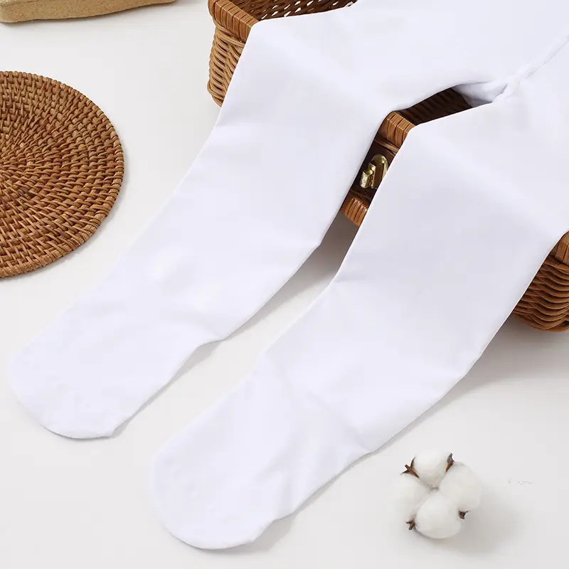 Wholesale children's autumn and winter fleece-lined thickened pantyhose generation hair girls dancing dragon claw hair white ballet dance socks