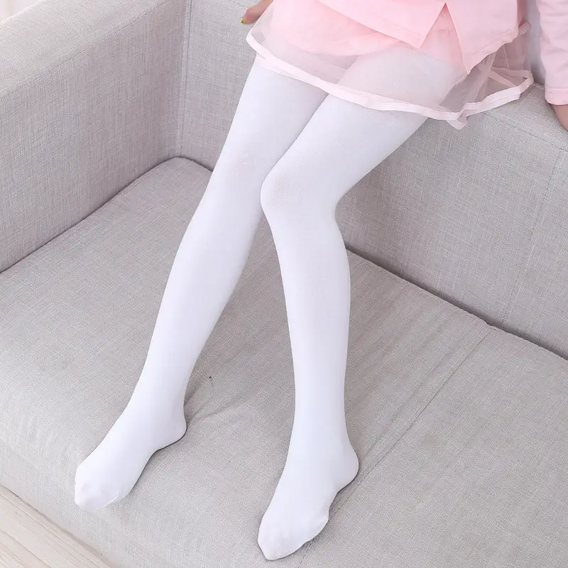 Wholesale children's autumn and winter fleece-lined thickened pantyhose generation hair girls dancing dragon claw hair white ballet dance socks