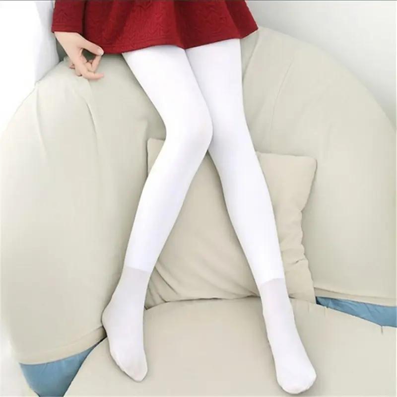 Wholesale children's autumn and winter fleece-lined thickened pantyhose generation hair girls dancing dragon claw hair white ballet dance socks