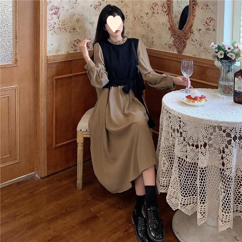 2026 Winter Fake Two-Piece Skirt Dress Women — feature 15