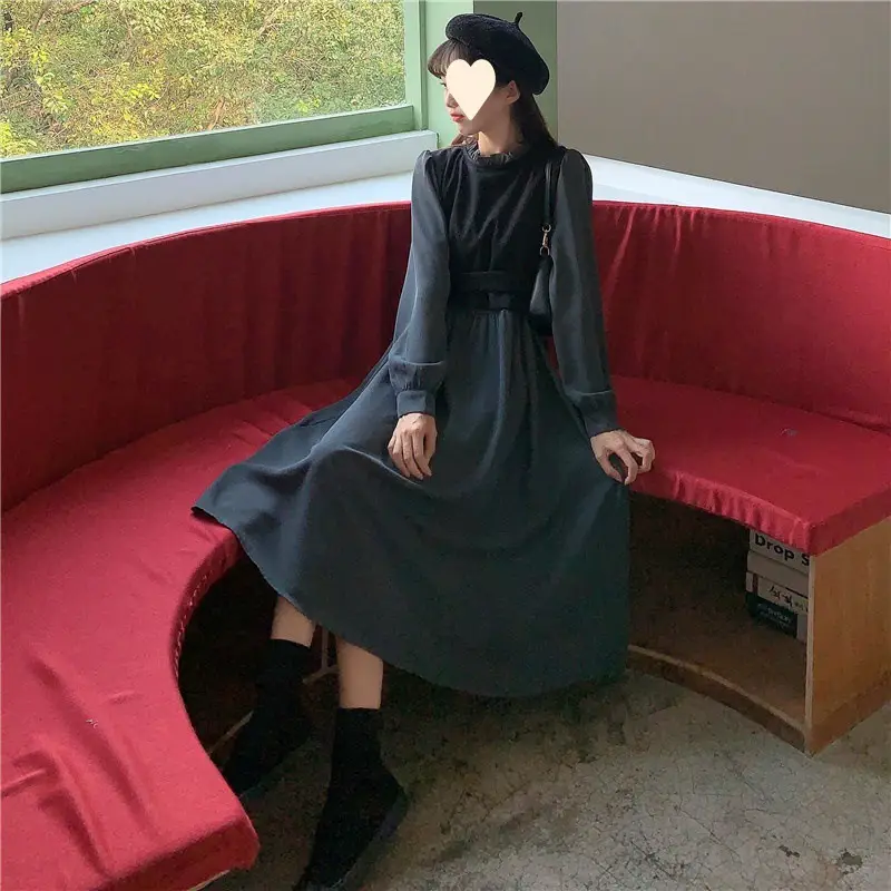 2026 Winter Fake Two-Piece Skirt Dress Women — feature 3