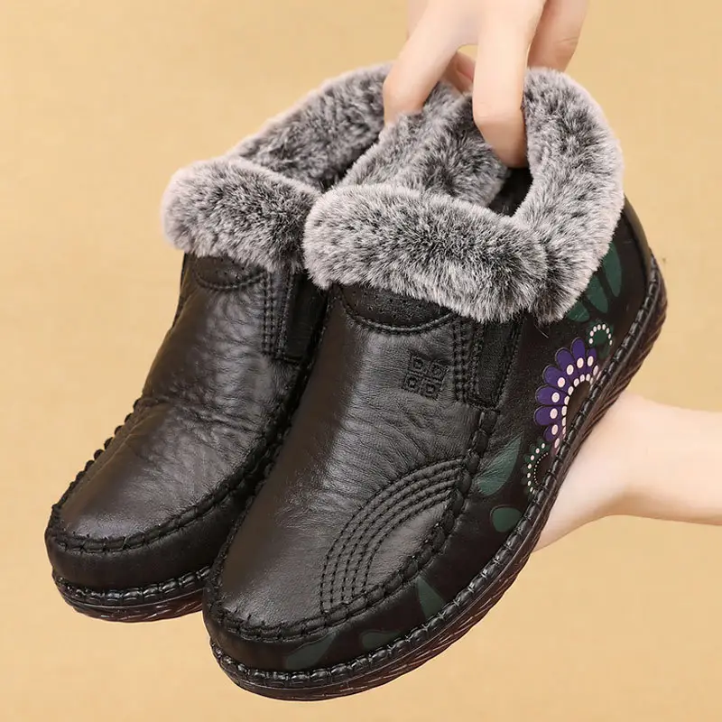 Fleece-Lined Warm Mother's Shoes for Cold Winter - Image 7