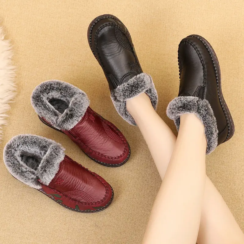 Fleece-Lined Warm Mother's Shoes for Cold Winter - Image 10