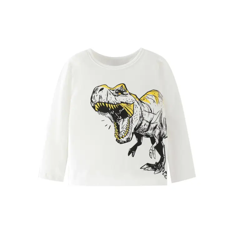 White Long Sleeve T-Shirt for Boys Casual Kids Clothing - Image 5