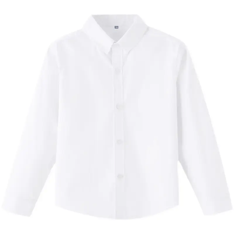 Children's White Shirt Plus Fat Long Sleeve Plus Edition - Image 17