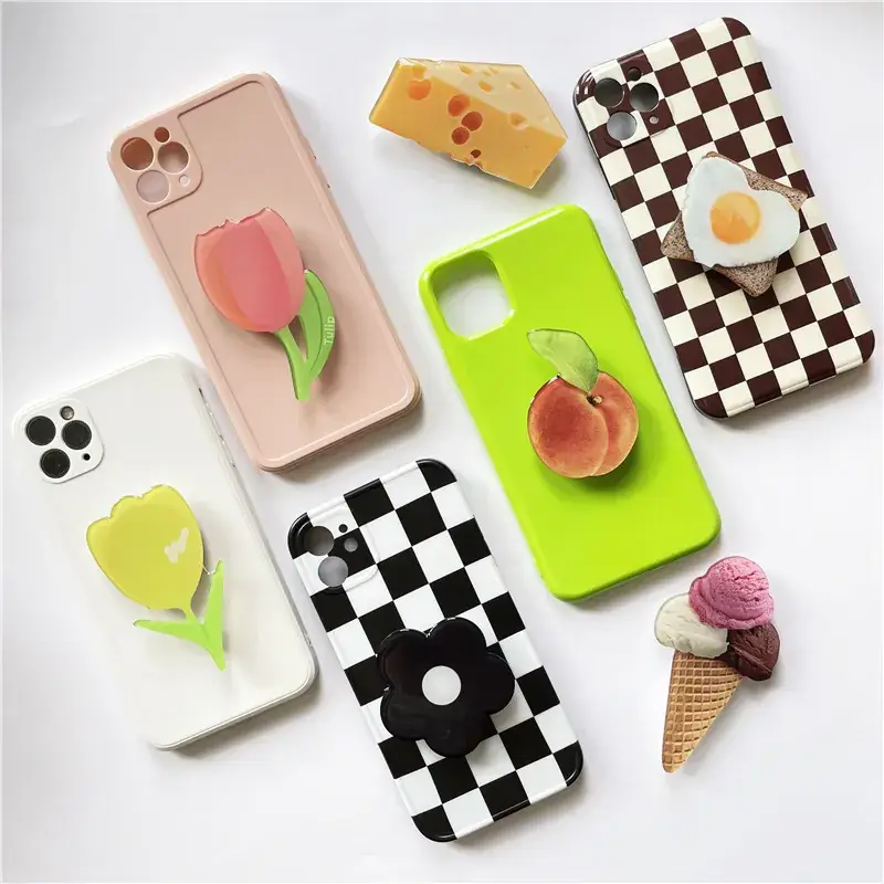 Yellow Tulip Mobile Phone Airbag Bracket Cake Glue Drop Simulation - Image 19