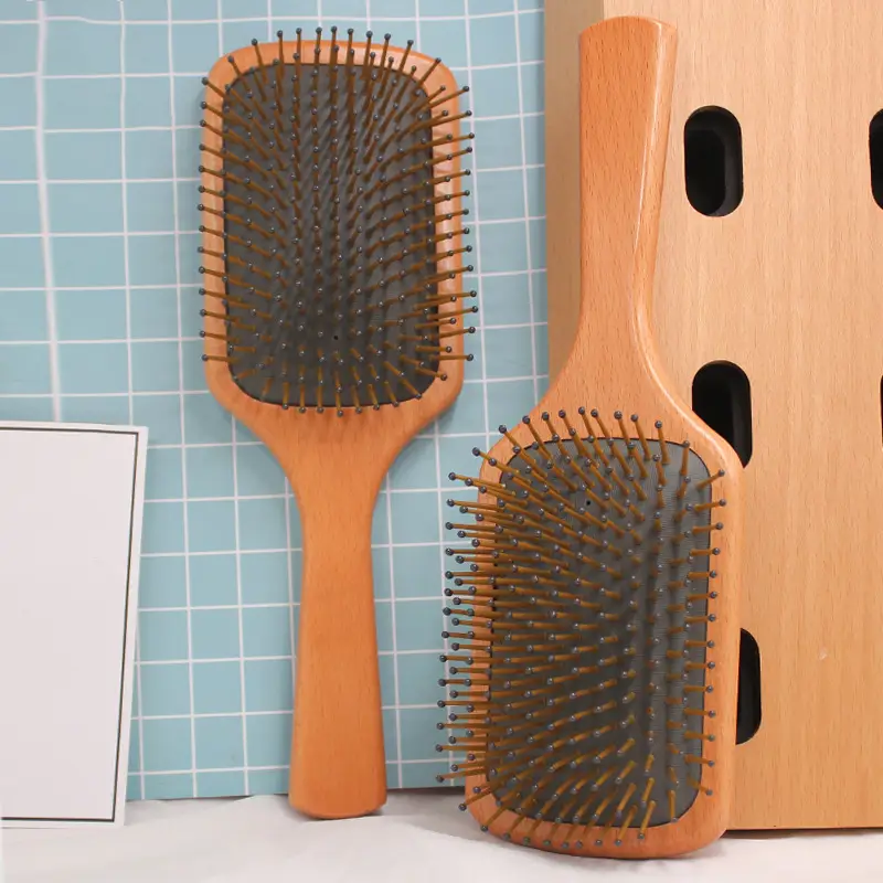Factory Wholesale Wooden Hair Brush for Straightening & Massaging