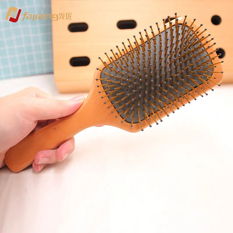 Factory Wholesale Wooden Hair Brush for Straightening & Massaging