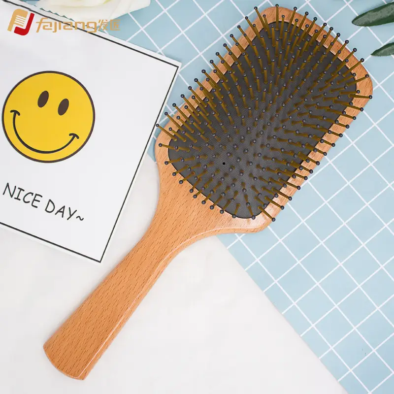 Factory Wholesale Wooden Hair Brush for Straightening & Massaging