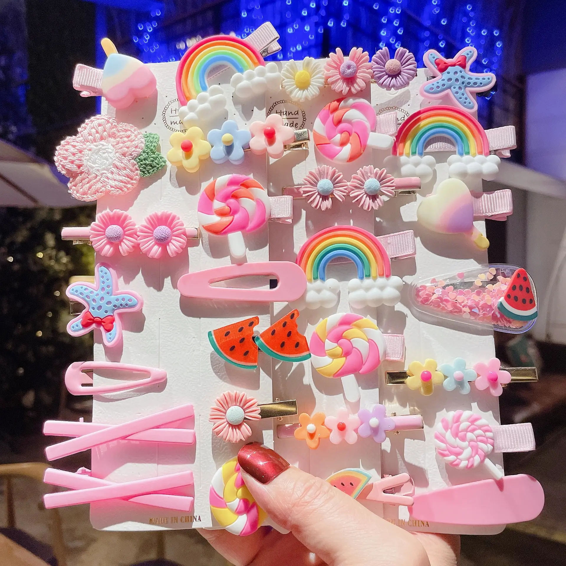 Korean Kids Hairpins Cartoon Candy Color Set
