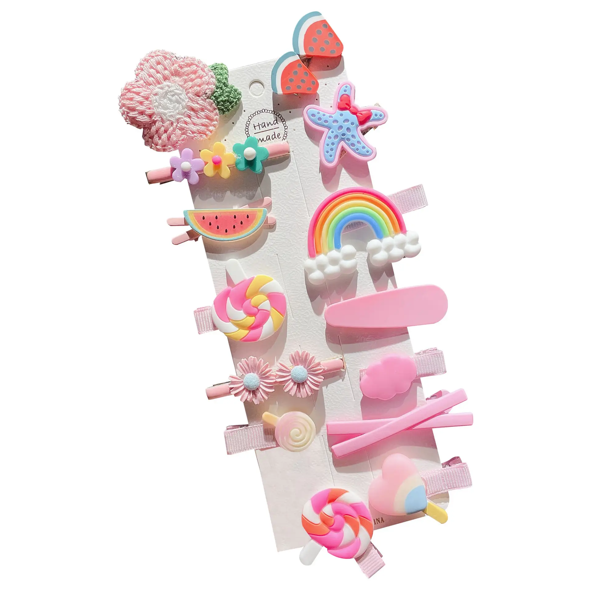 Korean Kids Hairpins Cartoon Candy Color Set