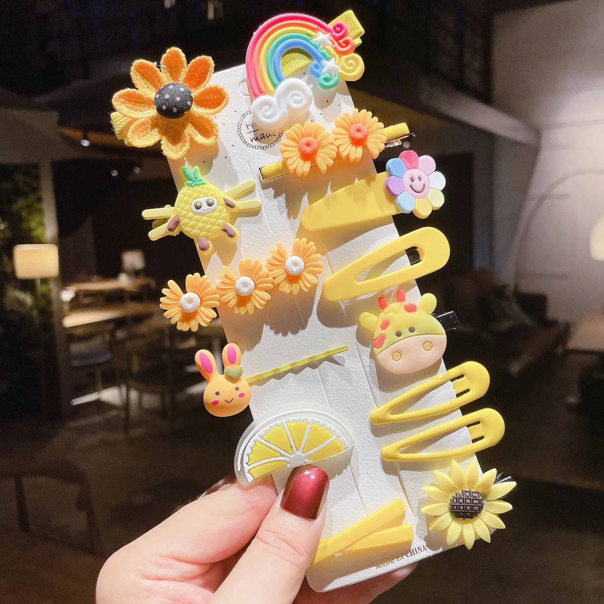 Korean Kids Hairpins Cartoon Candy Color Set