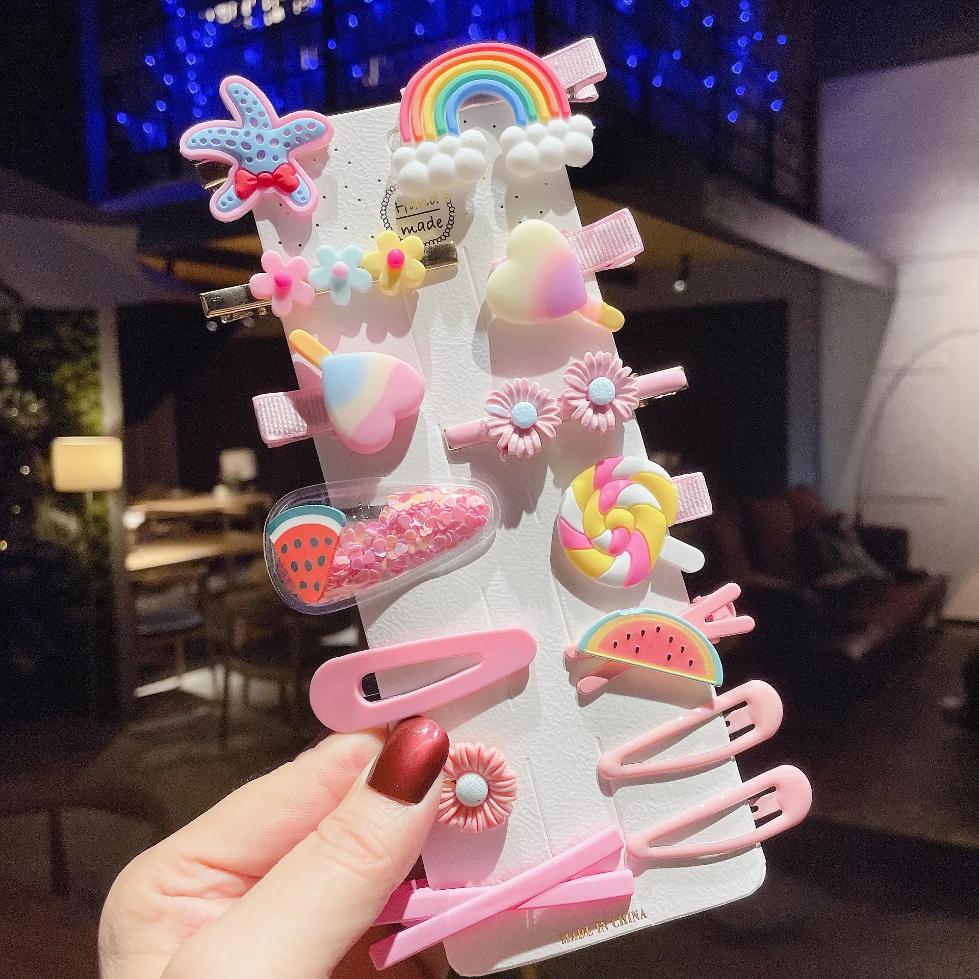 Korean Kids Hairpins Cartoon Candy Color Set