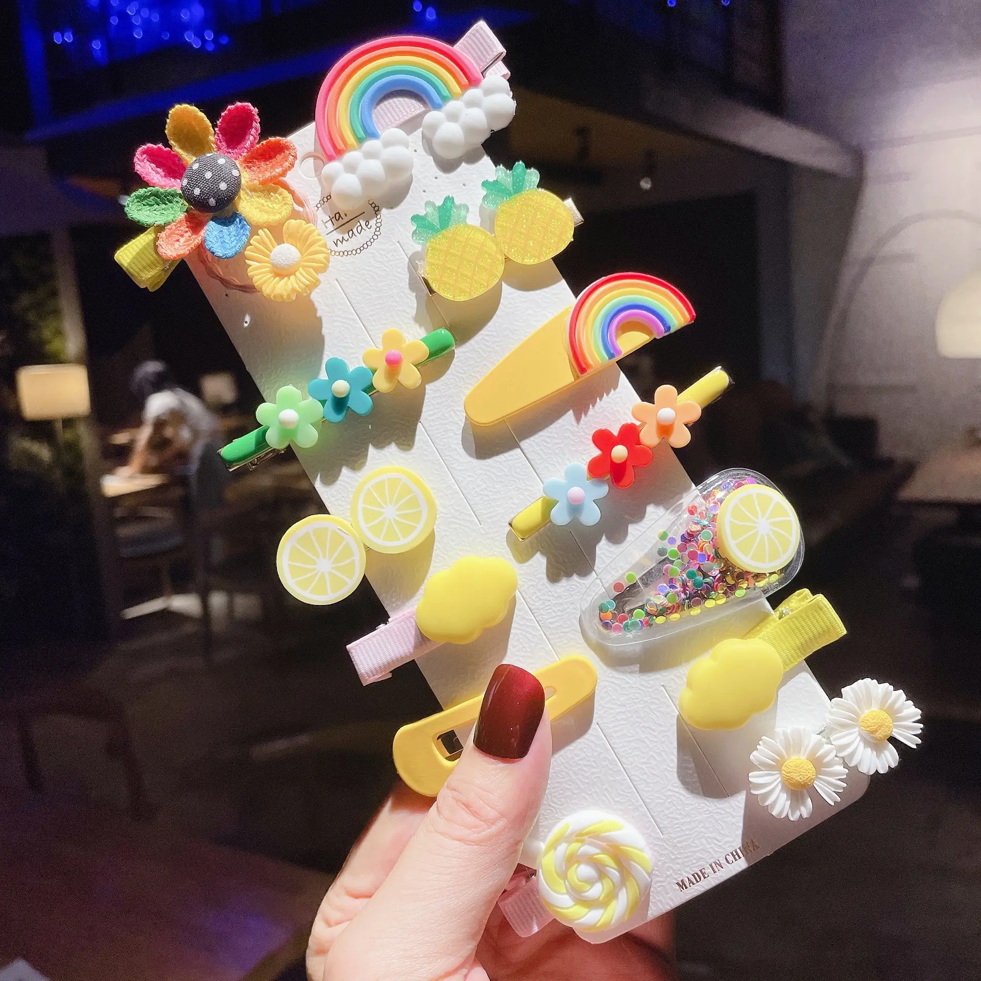 Korean Kids Hairpins Cartoon Candy Color Set