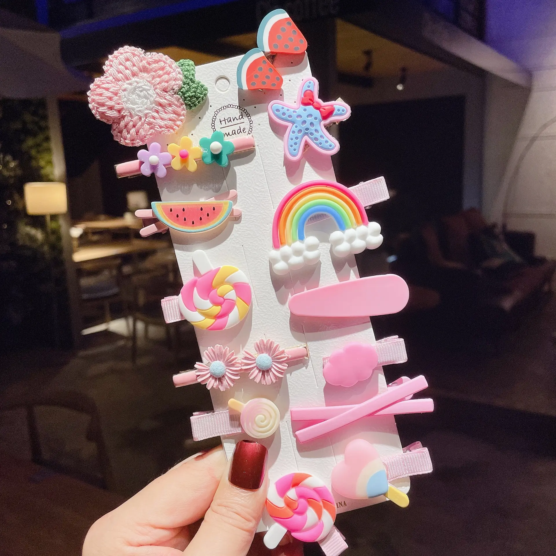 Korean Kids Hairpins Cartoon Candy Color Set