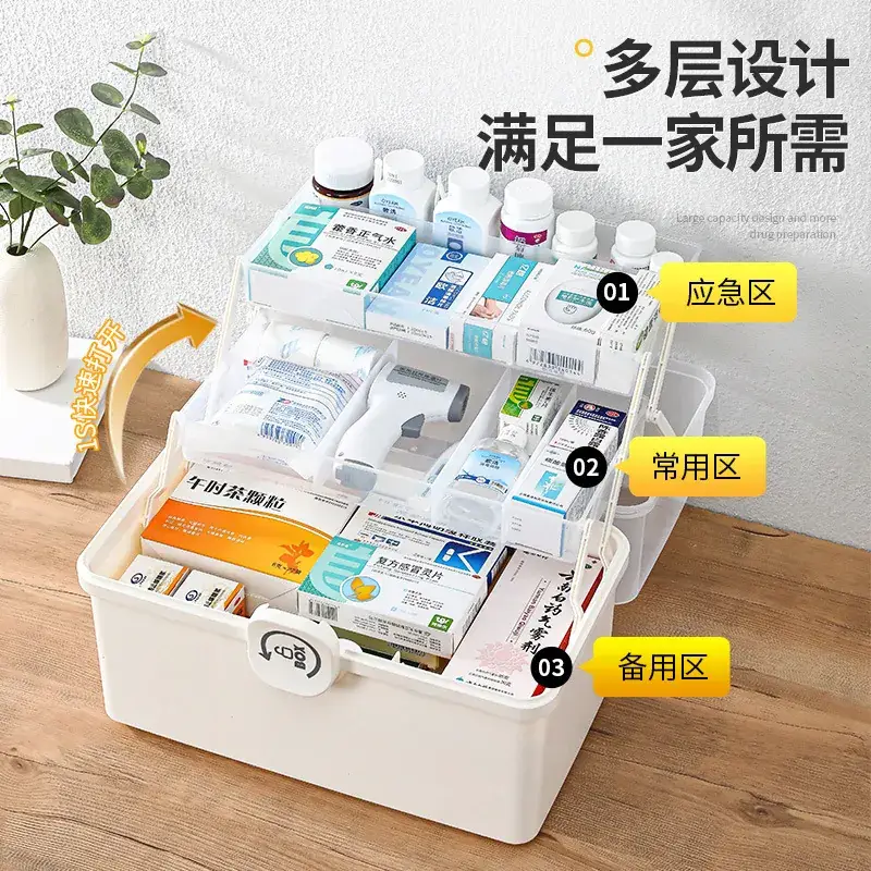 Younai Multi-Layer Medicine Storage Box White - Image 10