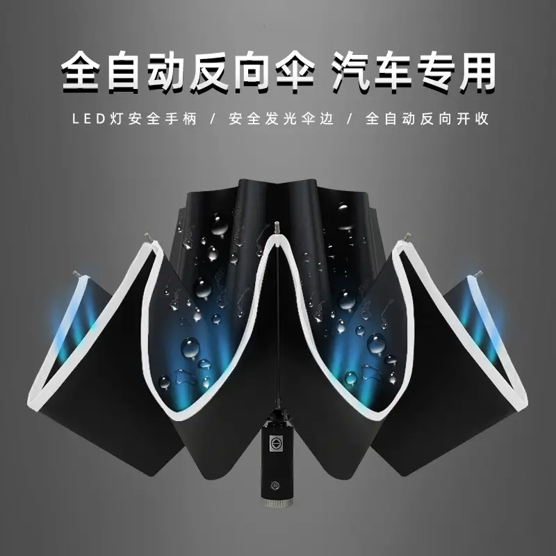 LED Light Safety Umbrella Rotatable Flashlight