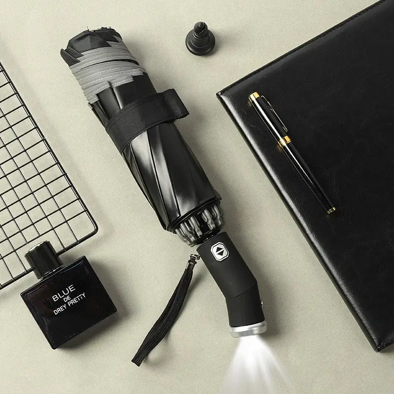 LED Light Safety Umbrella Rotatable Flashlight