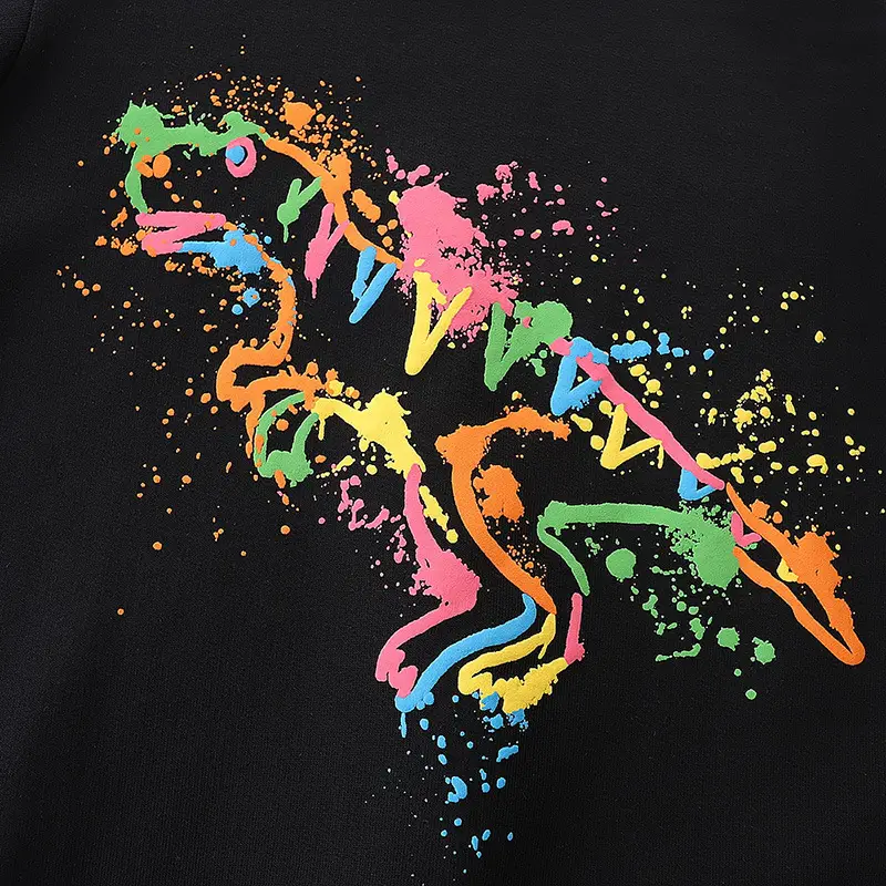 Black Long Sleeve Sweatshirt for Boys Cross Border