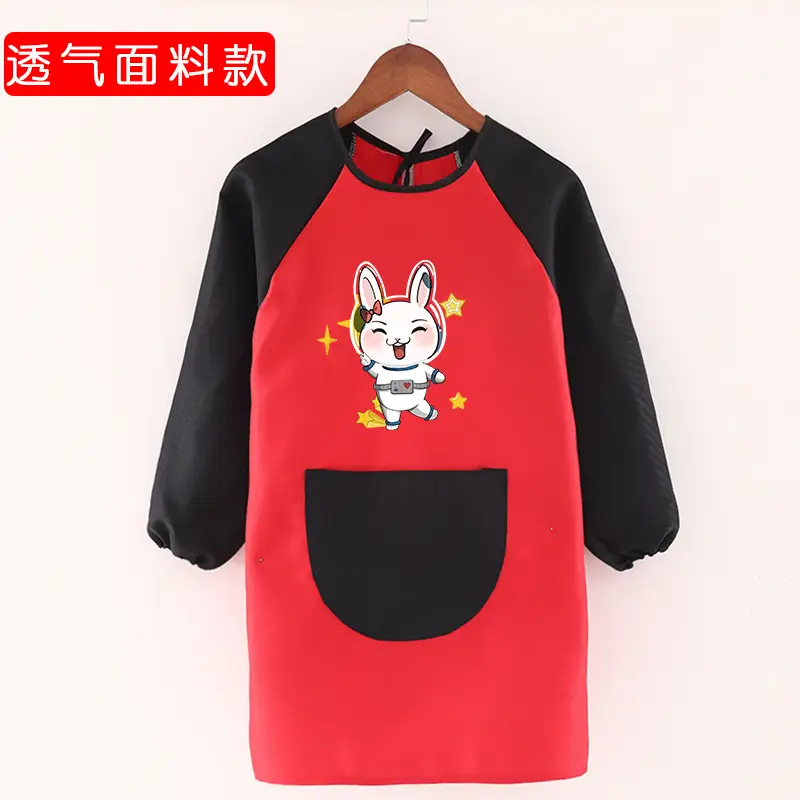 Children's Waterproof Long Sleeve Apron with Bunny Print - Image 20