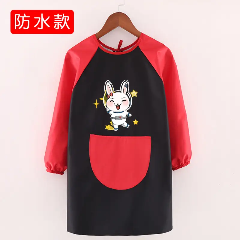 Children's Waterproof Long Sleeve Apron with Bunny Print - Image 27