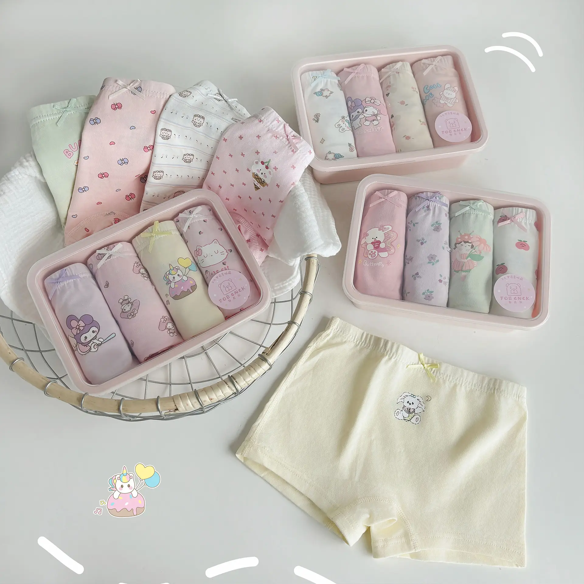 Children's Cotton Boxers Ultra-Thin Four Boxed Set