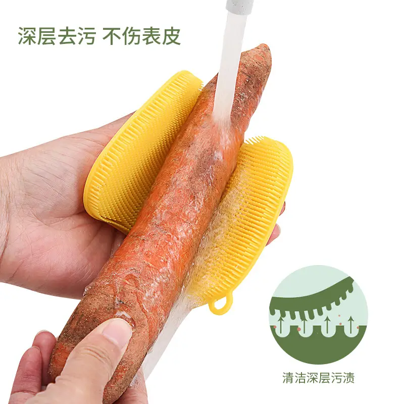 Yellow Silicone Decontamination Brush for Kitchen - Image 9