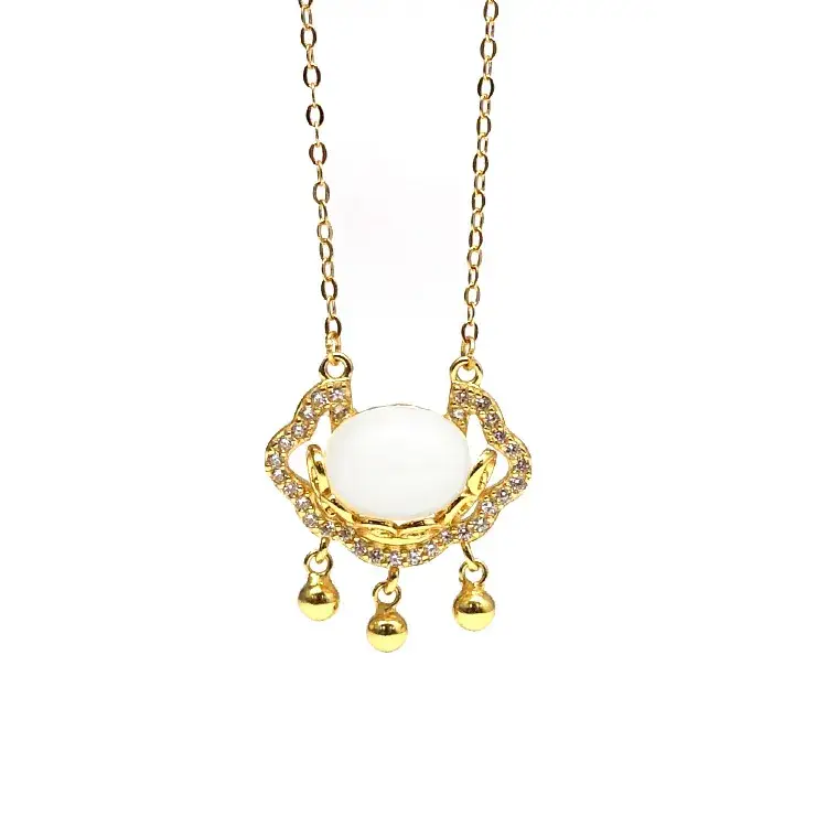 Ancient Gold Hetian Jade Baby Lock Pendant - Image 5