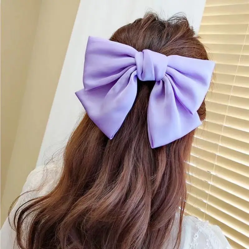 Purple Bow Hair Ring for Women Summer Clip High Ponytail - Image 15